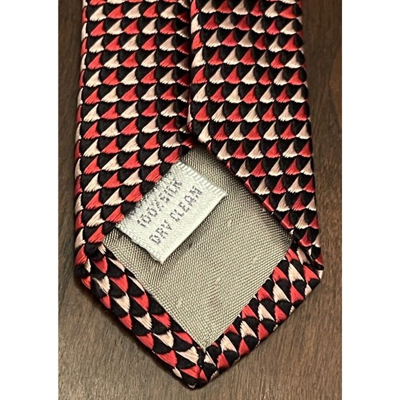 Lamberti Red Pink 100% Silk Men’s Neck Tie Made In Italy - Picture 7 of 9